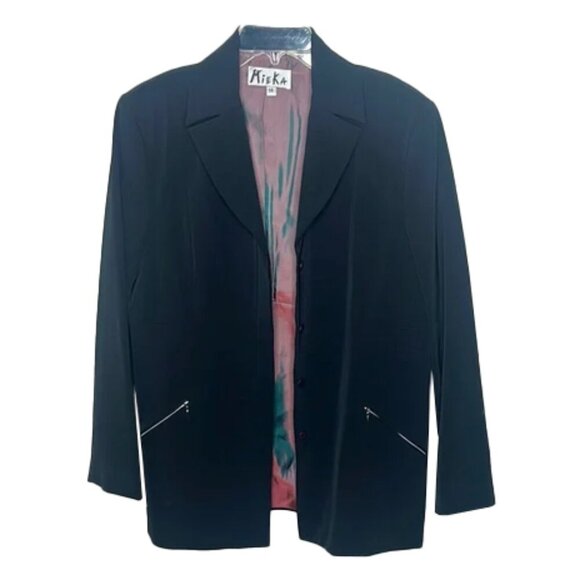 🔥🆕 MIEKA Tech Stretch black Blazer NWT Women's Jacket size 14 - Picture 1 of 15
